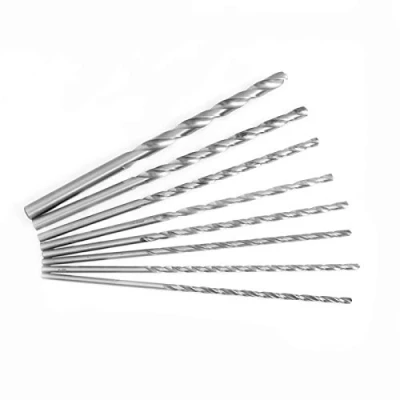 Immagine di Punta elicoidale, 8 pezzi 4 10 mm extra lunga in acciaio ad alta velocità con gambo diritto utensile per trapano lavori di perforazione, materiali morbidi alluminio, legno, plastica