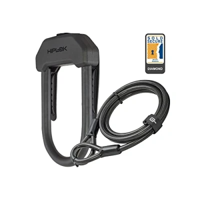Immagine di Hiplok DX PLUS, Lucchetto ad arco e a cavo, Unisex, ALL BLACK, Chiusura: 15 cm x 8,5