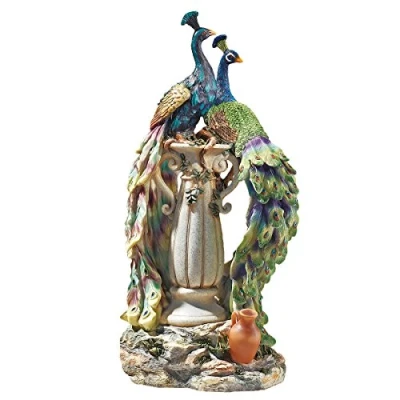 Immagine di Design Toscano Pavoni in Paradiso Statua, decorazione da interni, poliresina, a colori, 48 cm