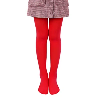 Immagine di L&amp;K II Collant per bambini estivi di danza classica con piede Calze morbide e comode elastici diversi colori 27251 (98 104, Rosso)