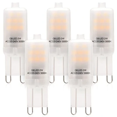 Immagine di Eco.Luma Lampadine LED G9 2W Non Dimmerabile Equivalente Alogeno 10W 20W, Bianco Caldo 3000K, Lampade G9, AC220 240V Lampada, Confezione da 5