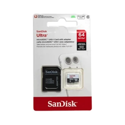Immagine di SANDISK ULTRA MICROSDXC 64GB + SD ADAPTER 100MB/S CLASS 10 UHS I Tablet Packaging