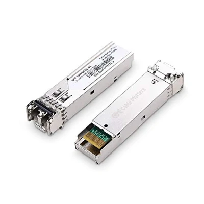 Immagine di Cable Matters Confezione da 2 ricetrasmettitori 1000BASE SX SFP a LC in fibra multimodale 1G modulare per apparecchiature Cisco, Ubiquiti, TP Link, Huawei, Mikrotik, Netgear e Supermicro