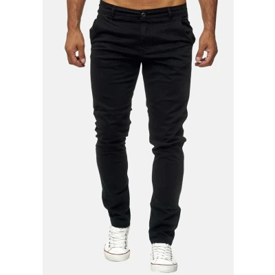 Immagine di Elara Chino Pantaloni Uomo Regolare Stile Elasticizzato Chunkyrayan Nero MEL009 Schwarz 33/34