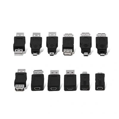 Immagine di Adattatore USB C a micro USB, 12 PC Convertitori Mini Maschio Femmina Multiple per Connettere Laptop/Tablet, Lettori MP3, Fotocamere Digitali ecc.
