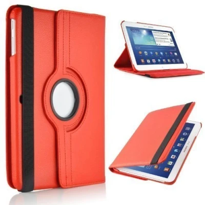 Immagine di TechDealsUK Custodia a libro in pelle con supporto girevole 360 per Samsung Galaxy Tab 2 10.1 P5100 P5110, colore: Rosso