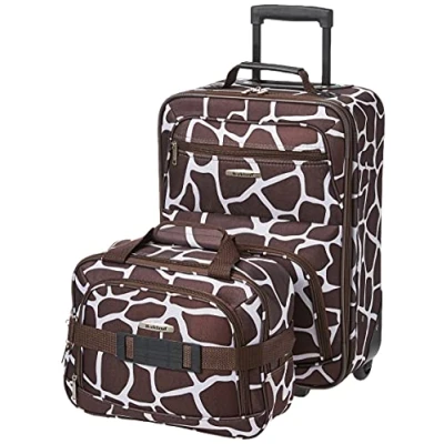 Immagine di Rockland Set di valigie verticali Softside moda, Giraffa, 2 Piece (14/20), Bagagli