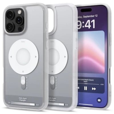 Immagine di Spigen Cover per iPhone 16 Pro Max, Ultra Hybrid MagFit, Compatibile con MagSafe Argento Classico