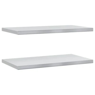 Immagine di vidaXL Mensole a muro 2 pz 75x40x3 cm Argento in Acciaio Inossidabile, mensola sospesa, sospesa muro, scaffale espositivo