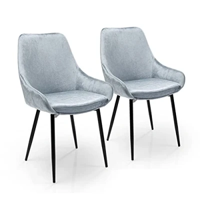 Immagine di Kare, Sedia Kare Design East Side (2/set), Grigia, da Pranzo, Ufficio, Effetto Velluto, 83x48x57 cm (h/w/d)