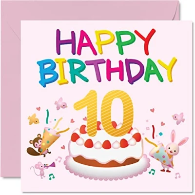 Immagine di Stuff4 biglietto di auguri per il 10 compleanno bambina, compleanno, 145 x mm, figlia, nipote, bambini