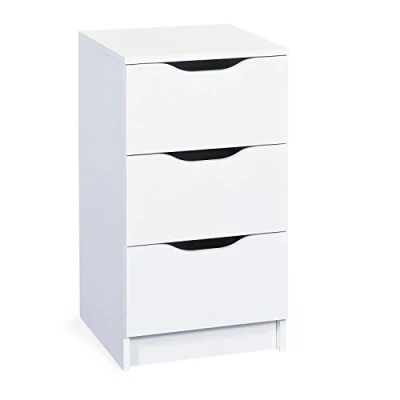 Immagine di Inter Link Cassettiera 3 Cassetti Credenza Melaminico Bianco con maniglie incassate Westphalen