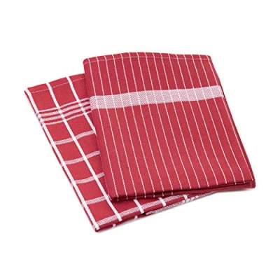 Immagine di Gözze Set di Strofinacci, 4 Pezzi, 100% Materiali Riciclati (65% Cotone e 35% Poliestere), riciclati, 50 x 70 cm Rosso