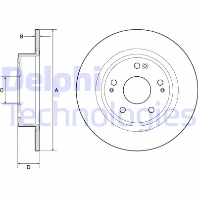 Immagine di DELPHI BG4801C Disco freno 282 9 5 pieno rivestito non trattato senza cuscinetto ruota, anello sensore ABS HONDA: HR V II