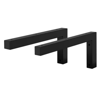 Immagine di ML Design Set di 2 Staffe a Muro ad L 300 x 150 mm in Acciaio Nero Supporti per Scaffali Aperti Mensole Telaio Lavabo Bagno Scrivania Mobili Reggimensola da Parete incl. Materiale Montaggio