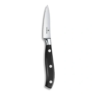 Immagine di Victorinox Grand Maître, coltello professionale da ufficio, lama extra affilata, affilatura diritta, 8 cm, manico in plastica, acciaio inossidabile, nero