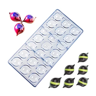 Immagine di LIANCHEN Stampi cioccolatini policarbonato 3D Stampo in trasparente per 21 Torte Tatte a Mano Compleanno Fare Dessert Baking (B)