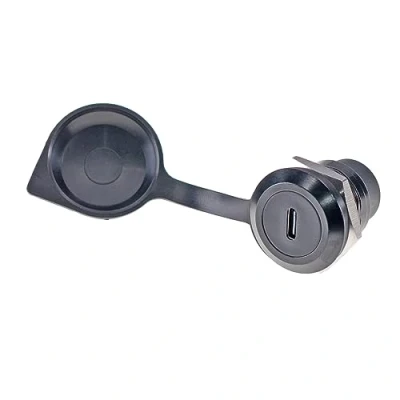 Immagine di HangTon Accoppiatore circolare impermeabile per connettore USB C Tipo C, Estensione femmina a telaio cavo in linea, passaggio paratia IP65
