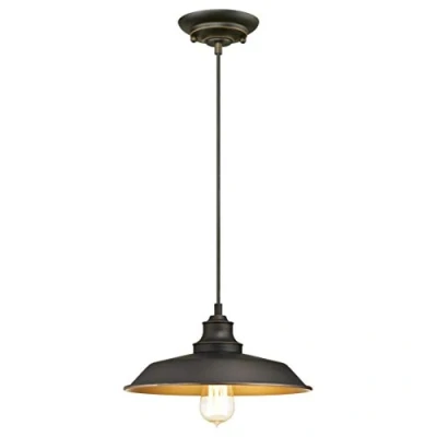 Immagine di Westinghouse 6344740 Lampada a Sospensione per Interni Monoluce, Bronzata ad Olio, vetro