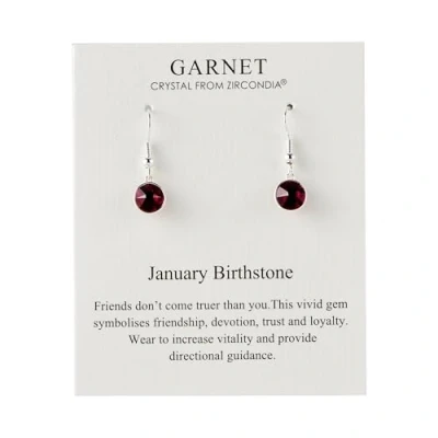 Immagine di Orecchini pendenti con pietra portafortuna di gennaio creati cristalli Garnet Zircondia®
