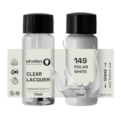 Immagine di SD COLORS 149/9149 Penna con vernice per ritocchi Weiss, colore bianco polare, 15 ML, MB Mercedes Benz C, CLA, GLA, CL (vernice e smalto)