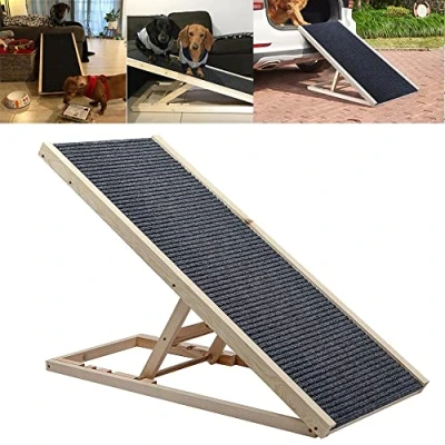 Immagine di EFAN rampa per cani da 100 cm x 40 cm, regolabile in altezza con tappeto antiscivolo, di sicurezza pieghevole animali domestici viaggio (4 separate£©