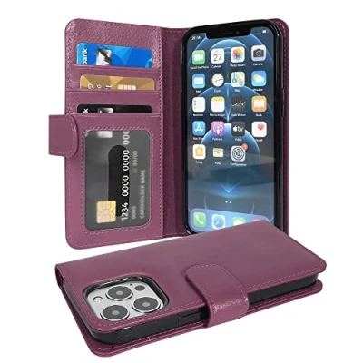 Immagine di Cadorabo Custodia Libro compatibile con Apple iPhone 13 PRO MAX in LILA BORDEAUX 3 Vani di Carte e Chiusura Magnetica Portafoglio Cover Case Wallet Book Etui Protezione