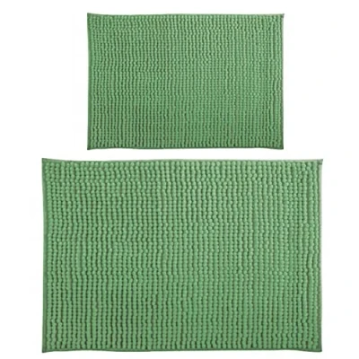 Immagine di MSV Basil Set di 2 tappetini da bagno in ciniglia a pelo lungo, 40 x 60 cm + 90