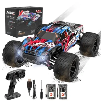 Immagine di EVARY auto telecomandata 1:16, 40 km/H, 2,4 GHz, 4 WD RC Monster truck giocattolo per ragazzi dai 12 anni in su, 55 minuti, autonomia di 50 metri, interni ed esterni, km/h