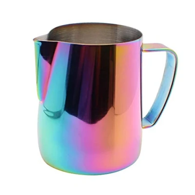 Immagine di Dianoo Lanciatore Per Latte In Acciaio Inossidabile Placcato Titanio Scrematrice Tazza Di Art Caffè Cappuccino Multicolore 350ml