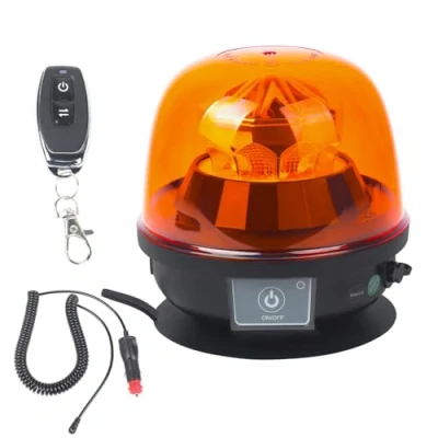Immagine di AOHEWEI Luce di Emergenza LED Ambra Ricaricabile, Luci Stroboscopiche Wireless Magnetiche per Veicoli 12V/24V con Telecomando Rimorchi Trattori Furgoni Carrelli Elevatori