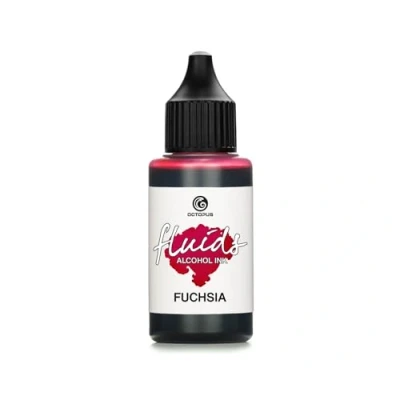 Immagine di Octopus 30ml Fluids Alcohol Ink FUCHSIA, inchiostro ad alcool per Fluid Art, argilla polimerica e Resin rosa