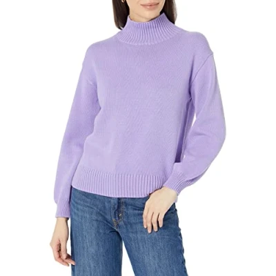 Immagine di Amazon Essentials Maglione in Cotone con Scollo a V (Disponibile Taglie Forti) Donna, Porpora, XL