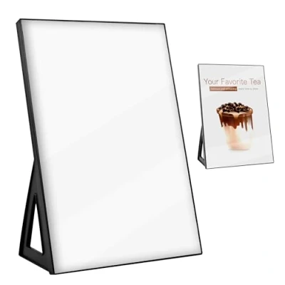 Immagine di Porta Menu A4, Espositore A4 Acrilico Per Numeri Di Tavolo Matrimonio, Poster, Volantini, Menu, Ristorante Orizzontale E Verticale, Fogli Nero, Plexiglass 1 Pezzo