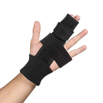 Immagine di Scurnhau Stecca per Dito Regolabile, Tutore Dito, Metacarpale con Alluminio Incorporato, Alleviare il dolore, l&#039;artrite, grilletto, Disponibile mano sinistra e destra (L/XL)