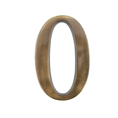 Immagine di HUBER numero civico 0 in ottone 20 cm I numeri civici per casa &amp; porta XL segni nobile 3D design,
