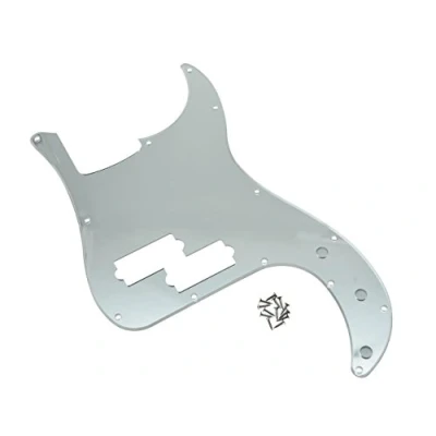 Immagine di Kaish, battipenna color argento specchiato per il basso Fender Precision Bass statunitense o messicano