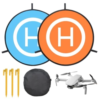 Immagine di 55 CM Drone Landing Pad, Portatile Universale Pieghevole Impermeabile Doppio Helipad Tappeto Di Atterraggio, per DJI Air 2S / Mavic Mini 2 /FIMI X8SE /DJI FPV