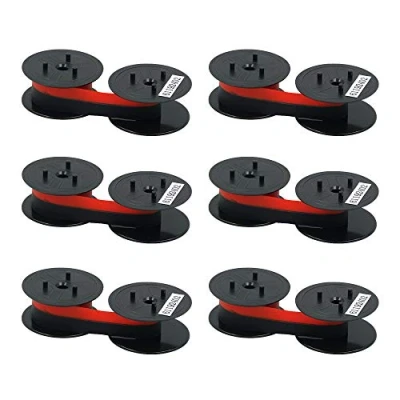 Immagine di Printerfield GR.24 Spool Calculator Ribbon/Typewriter Ribbon CAL.RIBBON GR24/GR41/GR42 for STAR DP8340 Black/Red (6 Pack)