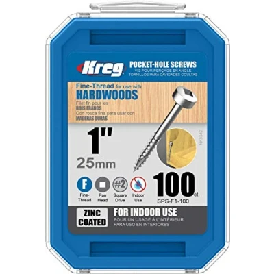 Immagine di Kreg 100 viti zincate 6 x 25 mm filettatura sottile Maxi Loc quadrata