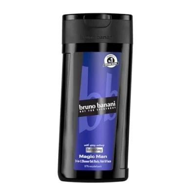 Immagine di bruno banani Magic Man 3 in 1 Shower Gel per uomini con profumo legnoso Fougère, 250 ml