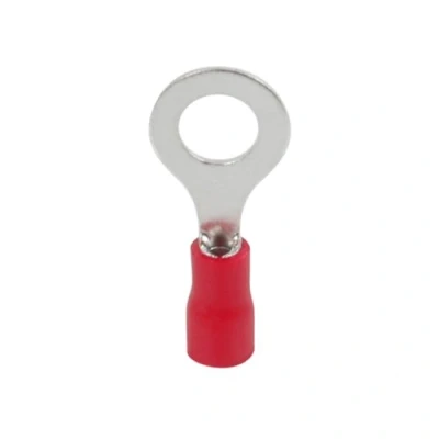 Immagine di Terminali elettrici a crimpare Punta pre isolata Punte di cablaggio isolate Connettore elettrico Terminale per cavo Confezione da 10 capicorda rotonda preIsolee D.6mm Rosso