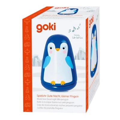 Immagine di goki Carillon Buonanotte, in Legno e Metallo, Piccolo Pinguino con La Melodia Le Lu Aiuto per Il Sonno Neonati Bambini Facile da Montare dalla Nascita, Colore Blu, 53782
