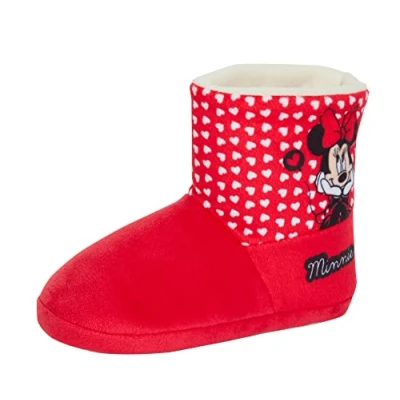 Immagine di Disney pantofole per bambini Minnie Mouse ragazze foderate in pile caldo stivaletti scarpe da casa, Multi, 25 EU