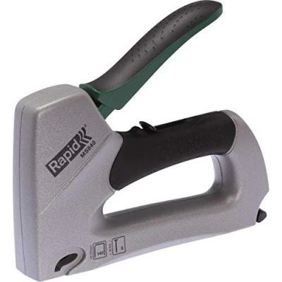 Immagine di Rapid PRO ALU840 Graffatrice Manuale 2 in 1 per Graffette n. 140 e Chiodini n.8, Dotata di Impugnatura Ergonomica, Parti Interne Acciaio Regolatore Forza a Fasi