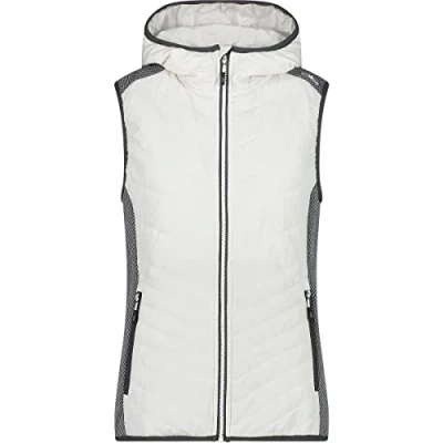 Immagine di CMP Gilet in Knit Tech da donna con cappuccio fisso, B.Co Gesso, 42