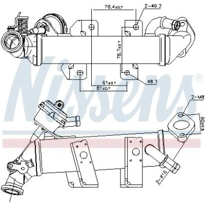 Immagine di NISSENS 989389 Radiatore EGR con bypass depressione