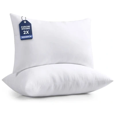 Immagine di Utopia Bedding Set di 2 Cuscini, 30 x 50 cm Imbottitura per Cuscini Divano, Cuscino Interno (Bianco)