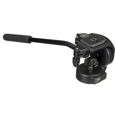 Immagine di Manfrotto 128RC Testa Fluida a Base Piatta, Attacco Rapido Controbilanciamento Fisso, per Video con DSLR e Videocamere, in Alluminio, Nero