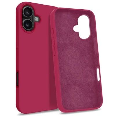 Immagine di MyGadget Custodia compatibile con iPhone 16 Hardcase Strato Microfibra &amp; Cover Silicone Resistente Protezione Antigraffio Antiurto Bordeaux